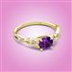 3 - Benita 1.08 ctw (6.50 mm) Round Amethyst and Side Natural Diamond Celtic Love Knot Entwined Engagement Ring  