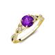 4 - Benita 1.08 ctw (6.50 mm) Round Amethyst and Side Natural Diamond Celtic Love Knot Entwined Engagement Ring  