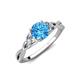 4 - Benita 1.16 ctw (6.50 mm) Round Blue Topaz and Side Natural Diamond Celtic Love Knot Entwined Engagement Ring  