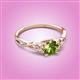 3 - Benita 1.31 ctw (6.50 mm) Round Peridot and Side Natural Diamond Celtic Love Knot Entwined Engagement Ring  