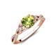 4 - Benita 1.31 ctw (6.50 mm) Round Peridot and Side Natural Diamond Celtic Love Knot Entwined Engagement Ring  