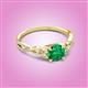 3 - Benita 1.01 ctw (6.00 mm) Round Emerald and Side Natural Diamond Celtic Love Knot Entwined Engagement Ring  