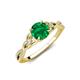 4 - Benita 1.01 ctw (6.00 mm) Round Emerald and Side Natural Diamond Celtic Love Knot Entwined Engagement Ring  