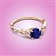 3 - Benita 1.36 ctw (6.00 mm) Round Blue Sapphire and Side Natural Diamond Celtic Love Knot Entwined Engagement Ring  