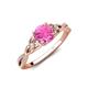 4 - Benita 1.31 ctw (6.00 mm) Round Pink Sapphire and Side Natural Diamond Celtic Love Knot Entwined Engagement Ring  