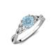 4 - Benita 1.08 ctw (6.50 mm) Round Aquamarine and Side Natural Diamond Celtic Love Knot Entwined Engagement Ring  