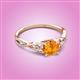 3 - Benita 1.08 ctw (6.50 mm) Round Citrine and Side Natural Diamond Celtic Love Knot Entwined Engagement Ring  
