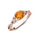 4 - Benita 1.08 ctw (6.50 mm) Round Citrine and Side Natural Diamond Celtic Love Knot Entwined Engagement Ring  
