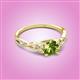 3 - Benita 1.31 ctw (6.50 mm) Round Peridot and Side Natural Diamond Celtic Love Knot Entwined Engagement Ring  