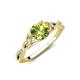 4 - Benita 1.31 ctw (6.50 mm) Round Peridot and Side Natural Diamond Celtic Love Knot Entwined Engagement Ring  