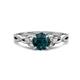 1 - Benita 1.16 ctw (6.50 mm) Round London Blue Topaz and Side Natural Diamond Celtic Love Knot Entwined Engagement Ring  