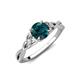 4 - Benita 1.16 ctw (6.50 mm) Round London Blue Topaz and Side Natural Diamond Celtic Love Knot Entwined Engagement Ring  