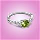 3 - Benita 1.31 ctw (6.50 mm) Round Peridot and Side Natural Diamond Celtic Love Knot Entwined Engagement Ring  