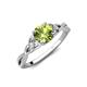 4 - Benita 1.31 ctw (6.50 mm) Round Peridot and Side Natural Diamond Celtic Love Knot Entwined Engagement Ring  