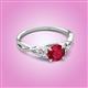 3 - Benita 1.16 ctw (6.00 mm) Round Ruby and Side Natural Diamond Celtic Love Knot Entwined Engagement Ring  