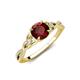 4 - Benita 1.26 ctw (6.50 mm) Round Red Garnet and Side Natural Diamond Celtic Love Knot Entwined Engagement Ring  