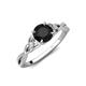4 - Benita 1.21 ctw (6.00 mm) Round Black Diamond and Side Natural Diamond Celtic Love Knot Entwined Engagement Ring  
