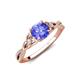 4 - Benita 1.13 ctw (6.50 mm) Round Tanzanite and Side Natural Diamond Celtic Love Knot Entwined Engagement Ring  