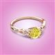 3 - Benita 1.01 ctw (6.00 mm) Round Yellow Diamond and Side Natural Diamond Celtic Love Knot Entwined Engagement Ring  