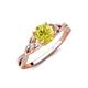 4 - Benita 1.01 ctw (6.00 mm) Round Yellow Diamond and Side Natural Diamond Celtic Love Knot Entwined Engagement Ring  