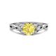1 - Benita 1.16 ctw (6.00 mm) Round Yellow Sapphire and Side Natural Diamond Celtic Love Knot Entwined Engagement Ring  