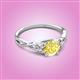 3 - Benita 1.16 ctw (6.00 mm) Round Yellow Sapphire and Side Natural Diamond Celtic Love Knot Entwined Engagement Ring  