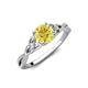 4 - Benita 1.16 ctw (6.00 mm) Round Yellow Sapphire and Side Natural Diamond Celtic Love Knot Entwined Engagement Ring  