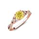 4 - Benita 1.16 ctw (6.00 mm) Round Yellow Sapphire and Side Natural Diamond Celtic Love Knot Entwined Engagement Ring  