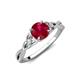 4 - Benita 1.16 ctw (6.00 mm) Round Ruby and Side Natural Diamond Celtic Love Knot Entwined Engagement Ring  