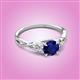 3 - Benita 1.36 ctw (6.00 mm) Round Blue Sapphire and Side Natural Diamond Celtic Love Knot Entwined Engagement Ring  