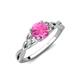 4 - Benita 1.31 ctw (6.00 mm) Round Pink Sapphire and Side Natural Diamond Celtic Love Knot Entwined Engagement Ring  