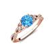 4 - Benita 1.16 ctw (6.50 mm) Round Blue Topaz and Side Natural Diamond Celtic Love Knot Entwined Engagement Ring  