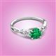 3 - Benita 1.01 ctw (6.00 mm) Round Emerald and Side Natural Diamond Celtic Love Knot Entwined Engagement Ring  