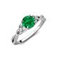4 - Benita 1.01 ctw (6.00 mm) Round Emerald and Side Natural Diamond Celtic Love Knot Entwined Engagement Ring  