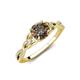 4 - Benita 1.21 ctw (6.50 mm) Round Smoky Quartz and Side Natural Diamond Celtic Love Knot Entwined Engagement Ring  