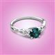 3 - Benita 1.16 ctw (6.50 mm) Round London Blue Topaz and Side Natural Diamond Celtic Love Knot Entwined Engagement Ring  