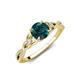 4 - Benita 1.16 ctw (6.50 mm) Round London Blue Topaz and Side Natural Diamond Celtic Love Knot Entwined Engagement Ring  
