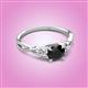 3 - Benita 1.21 ctw (6.00 mm) Round Black Diamond and Side Natural Diamond Celtic Love Knot Entwined Engagement Ring  