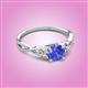 3 - Benita 1.13 ctw (6.50 mm) Round Tanzanite and Side Natural Diamond Celtic Love Knot Entwined Engagement Ring  