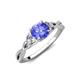 4 - Benita 1.13 ctw (6.50 mm) Round Tanzanite and Side Natural Diamond Celtic Love Knot Entwined Engagement Ring  