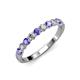 3 - Clara 3.00 mm Iolite and Diamond 10 Stone Wedding Band 