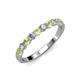 3 - Clara 3.00 mm Peridot and Diamond 10 Stone Wedding Band 