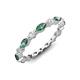 3 - Mira 1.04 ctw Marquise Created Alexandrite and Round Natural Diamond Women Stackable Eternity Band 