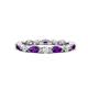 1 - Mira 0.95 ctw Marquise Amethyst and Round Natural Diamond Women Stackable Eternity Band 