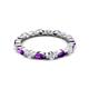 4 - Mira 0.95 ctw Marquise Amethyst and Round Natural Diamond Women Stackable Eternity Band 