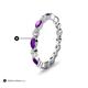 5 - Mira 0.95 ctw Marquise Amethyst and Round Natural Diamond Women Stackable Eternity Band 