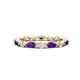 1 - Mira 0.95 ctw Marquise Amethyst and Round Natural Diamond Women Stackable Eternity Band 