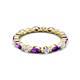4 - Mira 0.95 ctw Marquise Amethyst and Round Natural Diamond Women Stackable Eternity Band 
