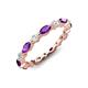 3 - Mira 0.95 ctw Marquise Amethyst and Round Natural Diamond Women Stackable Eternity Band 