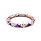 4 - Mira 0.95 ctw Marquise Amethyst and Round Natural Diamond Women Stackable Eternity Band 